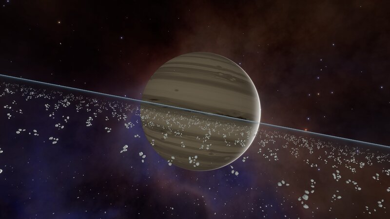 Gas Giant With Nebula in the backdrop