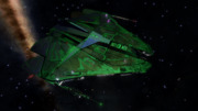 Green glowing effect on ships